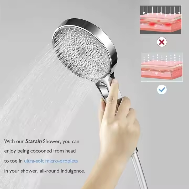 High Pressure 3 Function Handheld Shower Head for Ultimate Relaxation