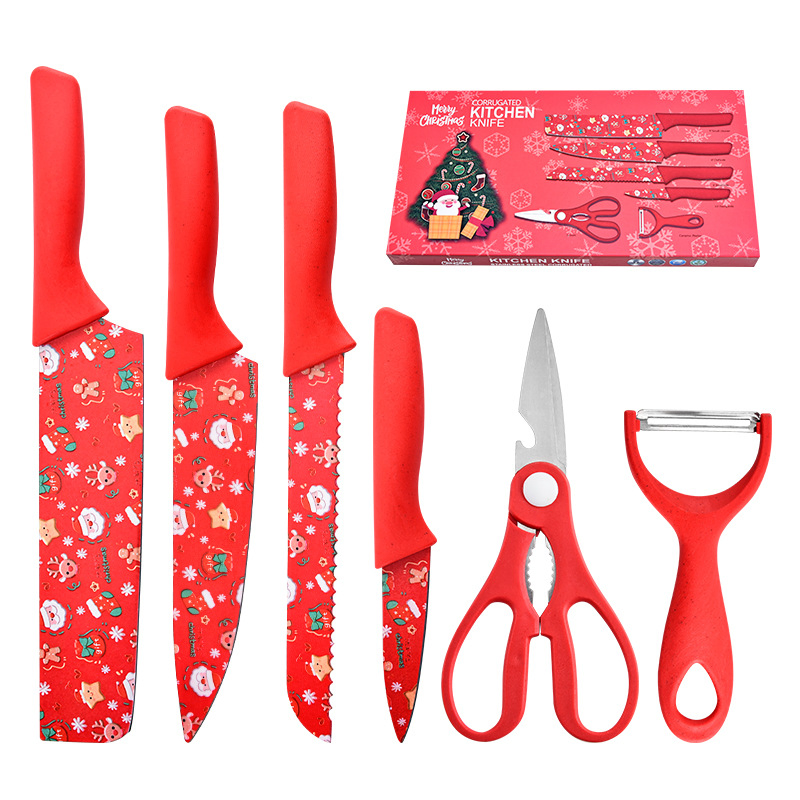 Набор кухонных ножей из пшеничной соломки, 6 предметов