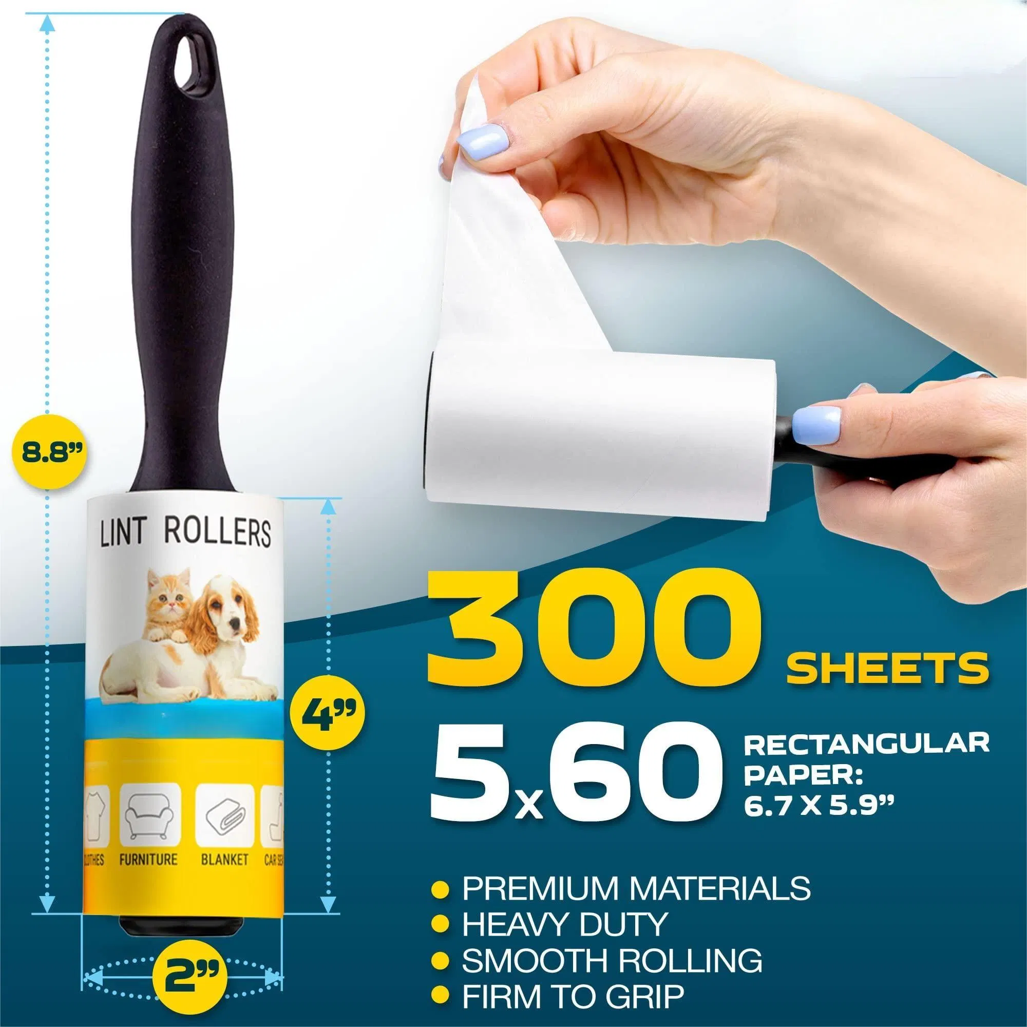 Pet Couch Clothes Carpet Hair Remover Cat Animal Fur Sticky Lint Rollers