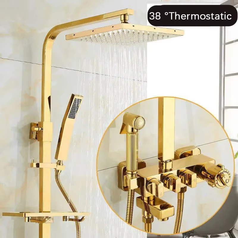 Смеситель для ванны термостатический настенный с цифровым душем