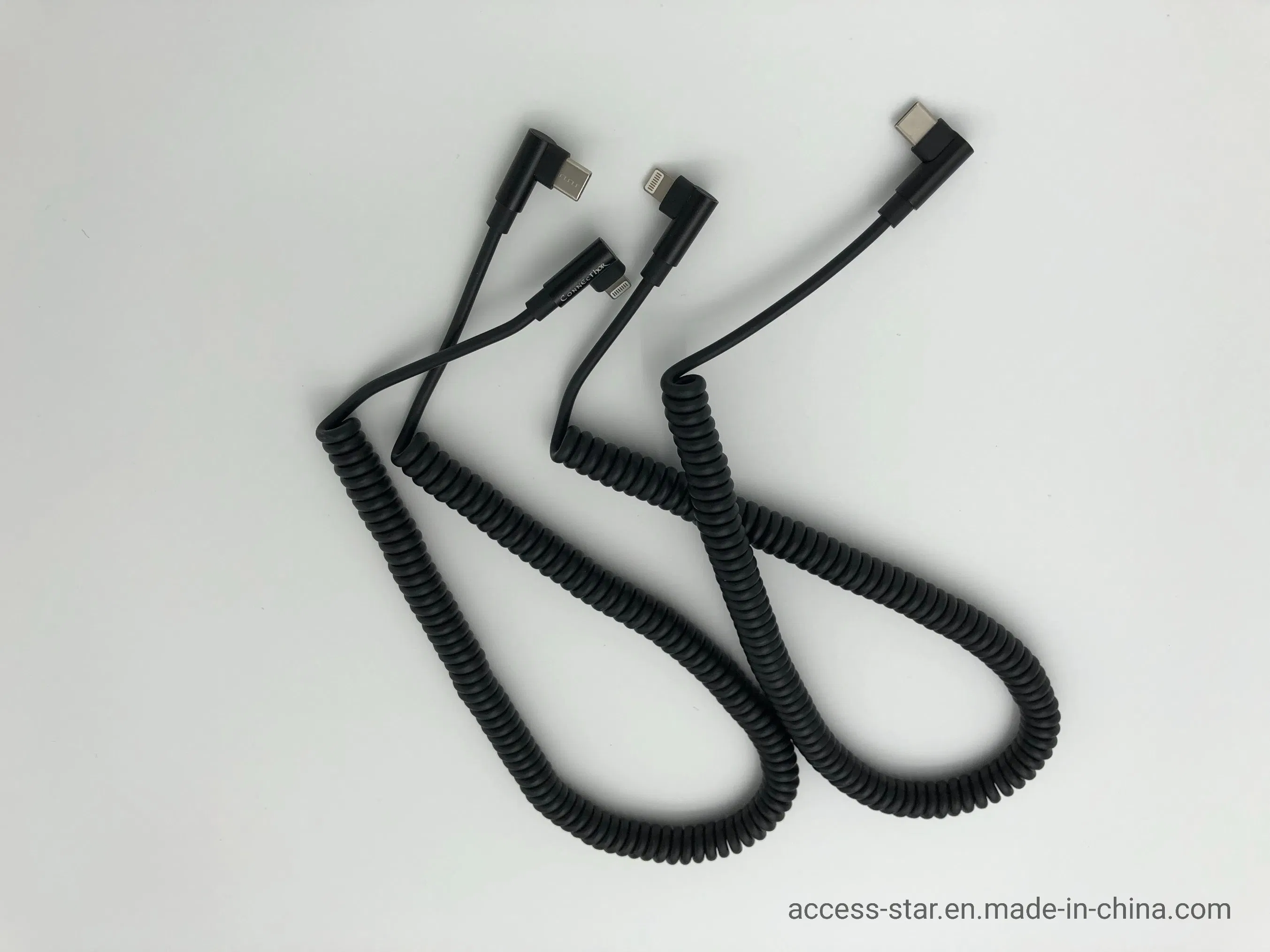 USB-кабель 0.4 м, черный, USB-A на Type-C, 90 градусов