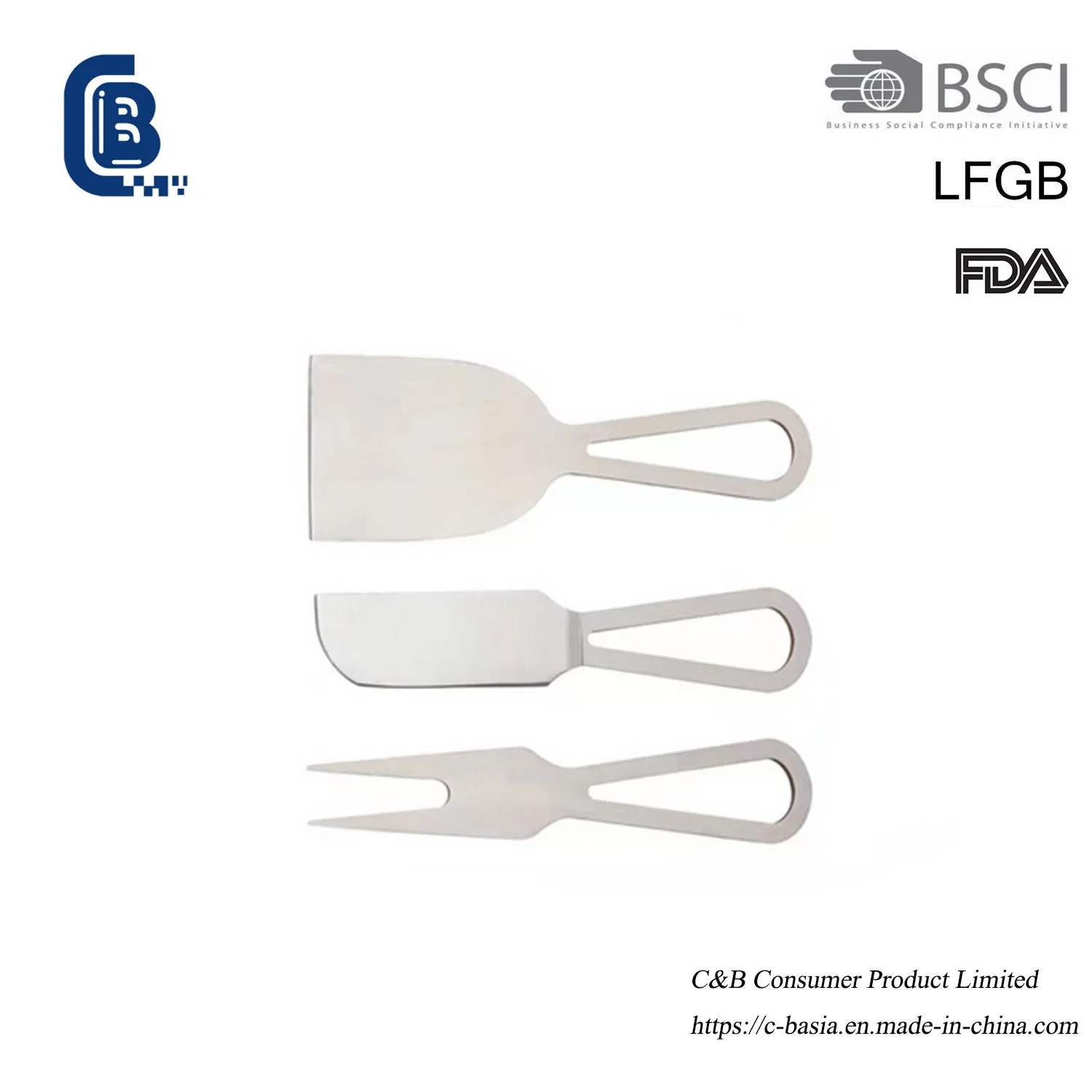 Набор из 3 ножей для сыра, золотистые