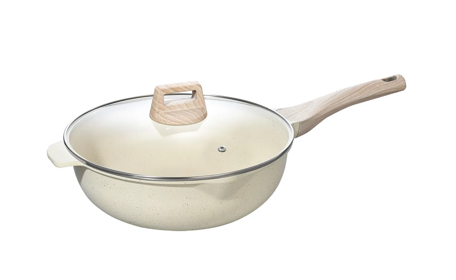 21PCS Granite Beige Die-Cast Aluminum Cookware Set LFGB/FDA Certified