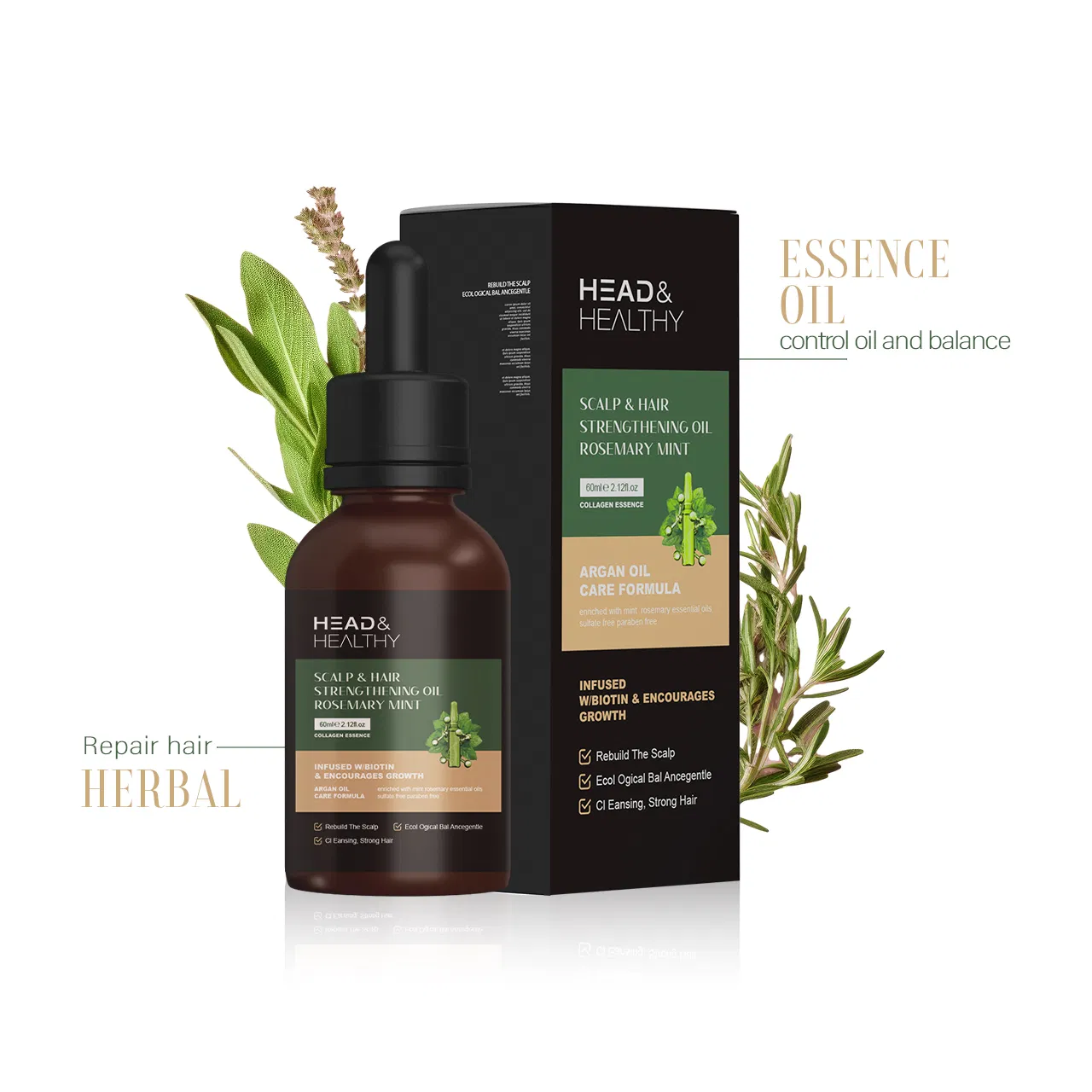 50ml Organic Honey-Rosemary Mint Scalp Oil: Refreshing, Daily & PRO Care