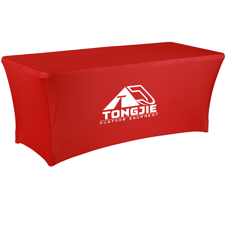 6FT 8FT Table Cover 3 Sided Open Back Customizable Table Banner for Exhibition