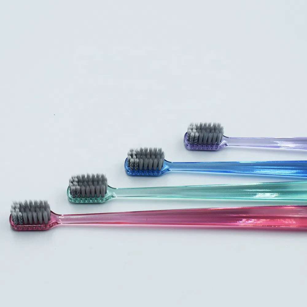 Custom Hard Handle Ultra Transparent Soft Bristles Adult Toothbrush