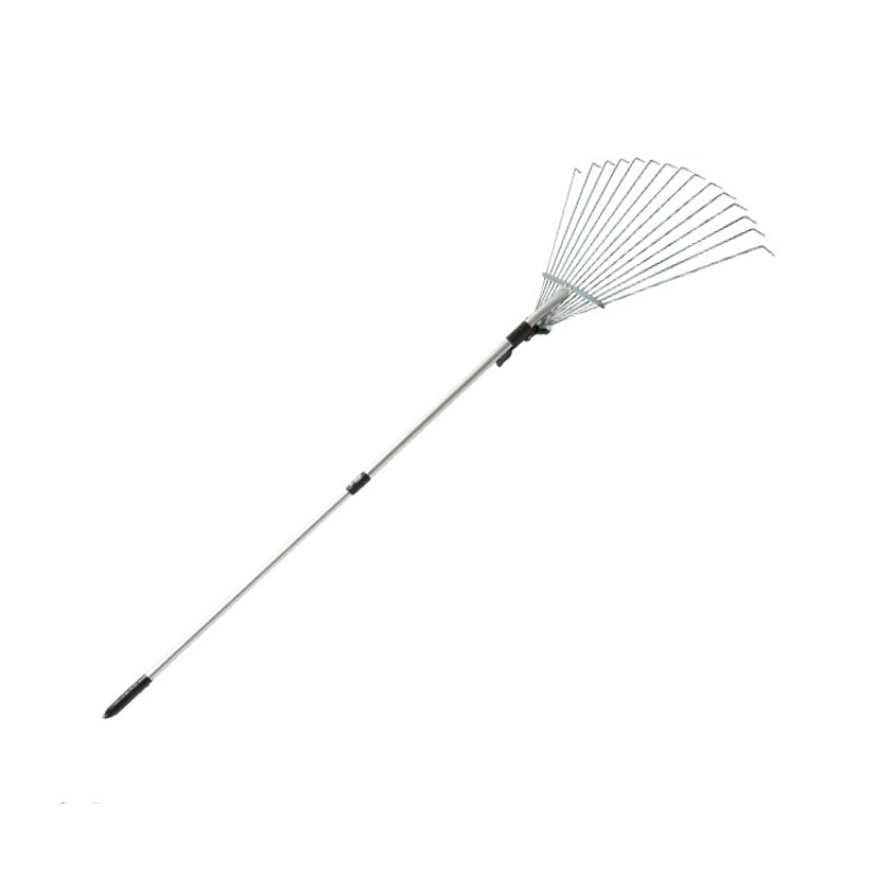 Wholesale Stainless Steel Hard Wearing Non-Slip Light Adjustable Garden Leaf Grass Rakes