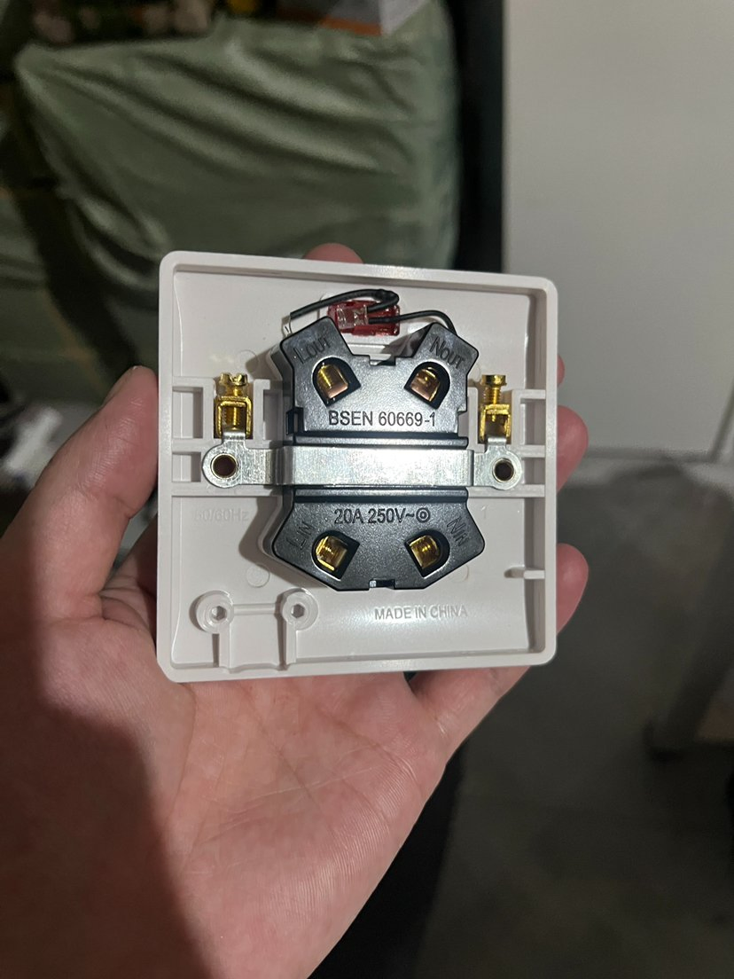 British Standard Bakelite 20A Switch Socket Wall Switch Red Wall Switch with LED Indicator Light