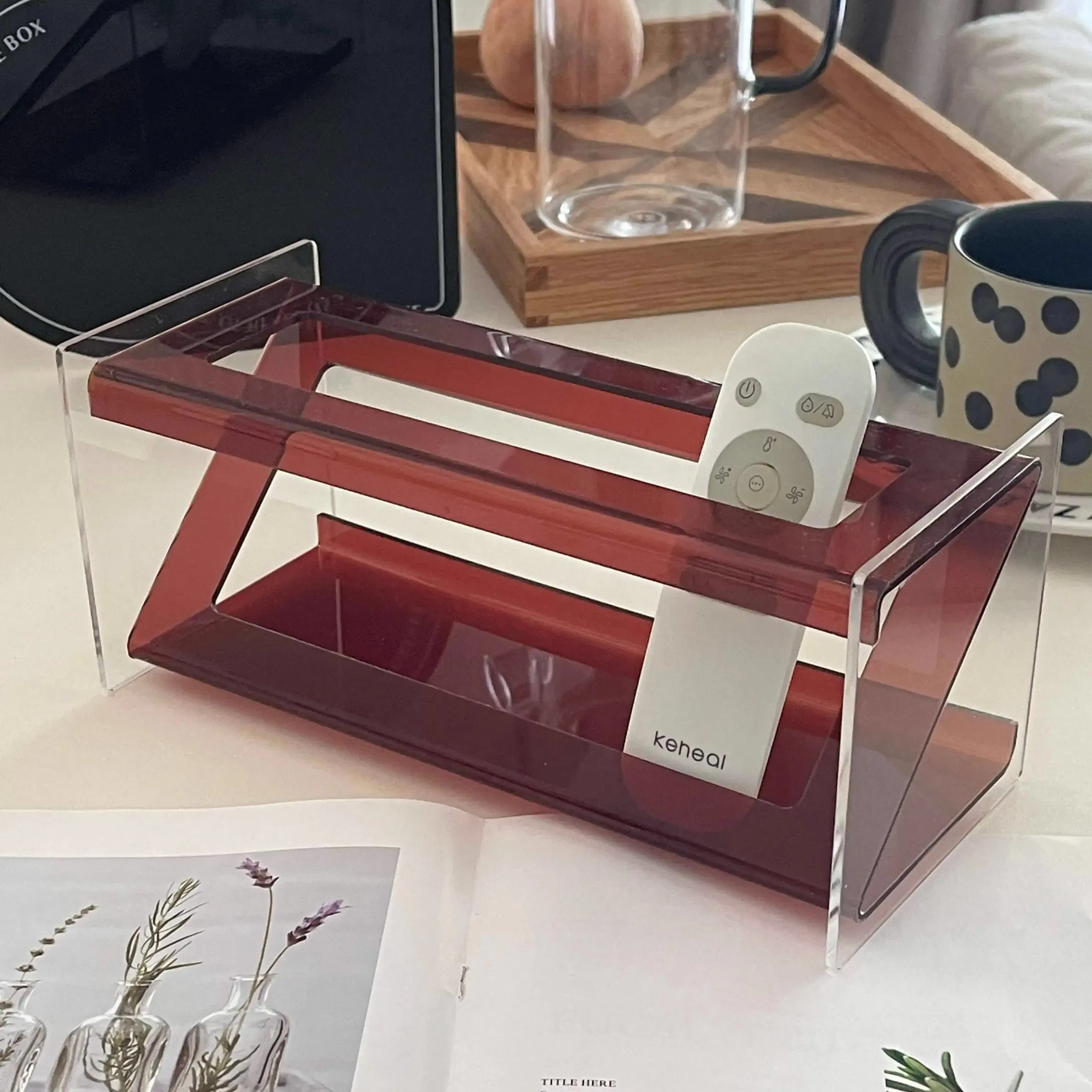 Z-Shaped Acrylic Remote-Controller Holder Products Storage Tray Two-Color Consumables Toothpaste Holder Hotel Consumable Box Organization Factory Customized