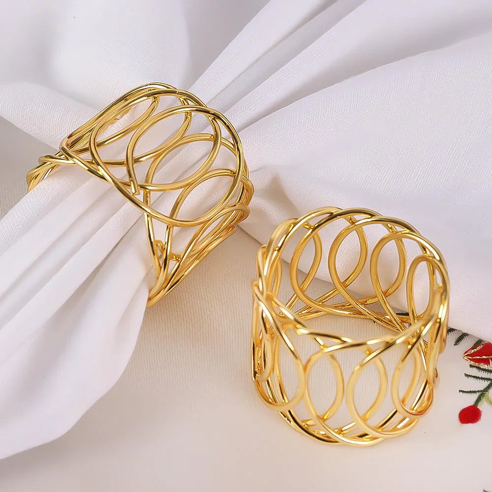 Metal Woven Napkin Ring Western-Style Hotel Banquet Table Set for Wedding