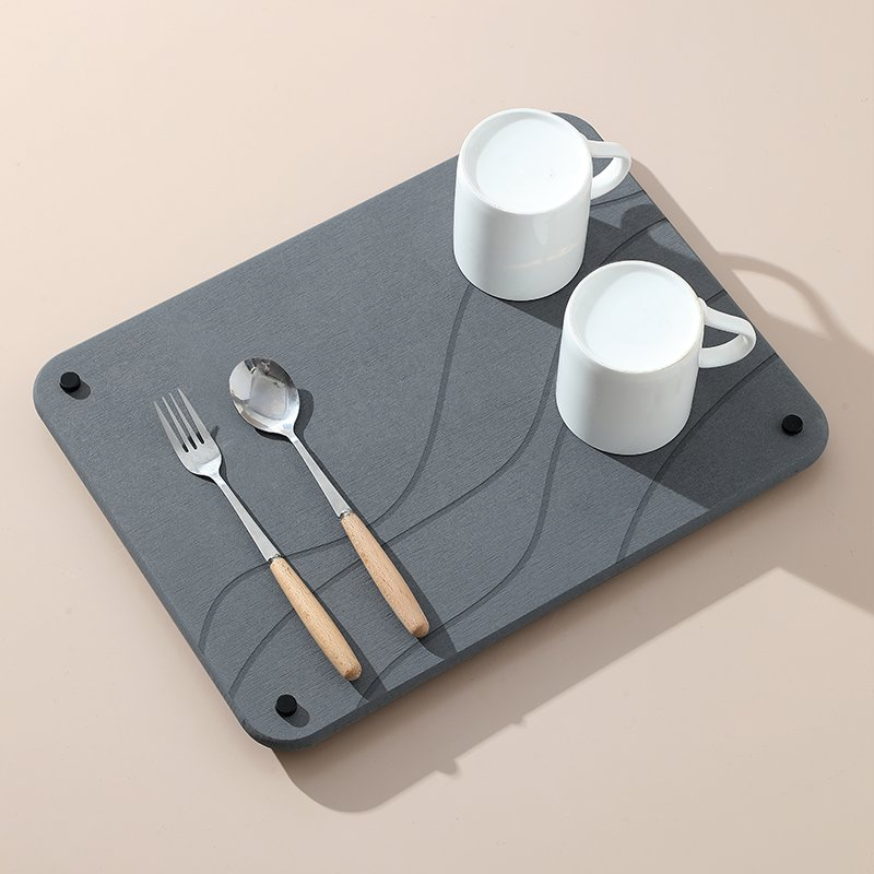 Quickly Absorption Water Crave Design Bowl Dish Tableware Cup Knife Fork Fast Drying Diatomite Stone Kitchen Home Mat