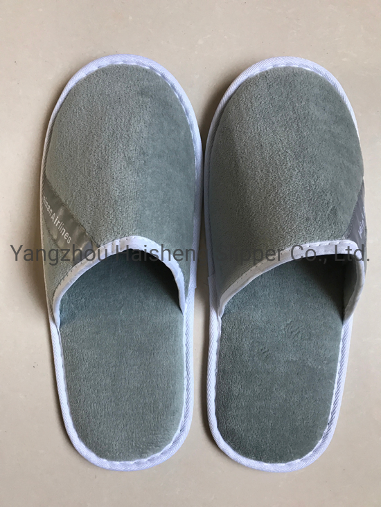 Coral Fleece Hotel Woman SPA Slipper Disposable Printing Logo Non Woven Hotel Slipper with Bag