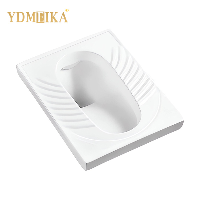 Wash Down Ceramic Squat Pan Full Accessory Floor Mount Toilet Wc Hose Construction S-Trap Squat Pan