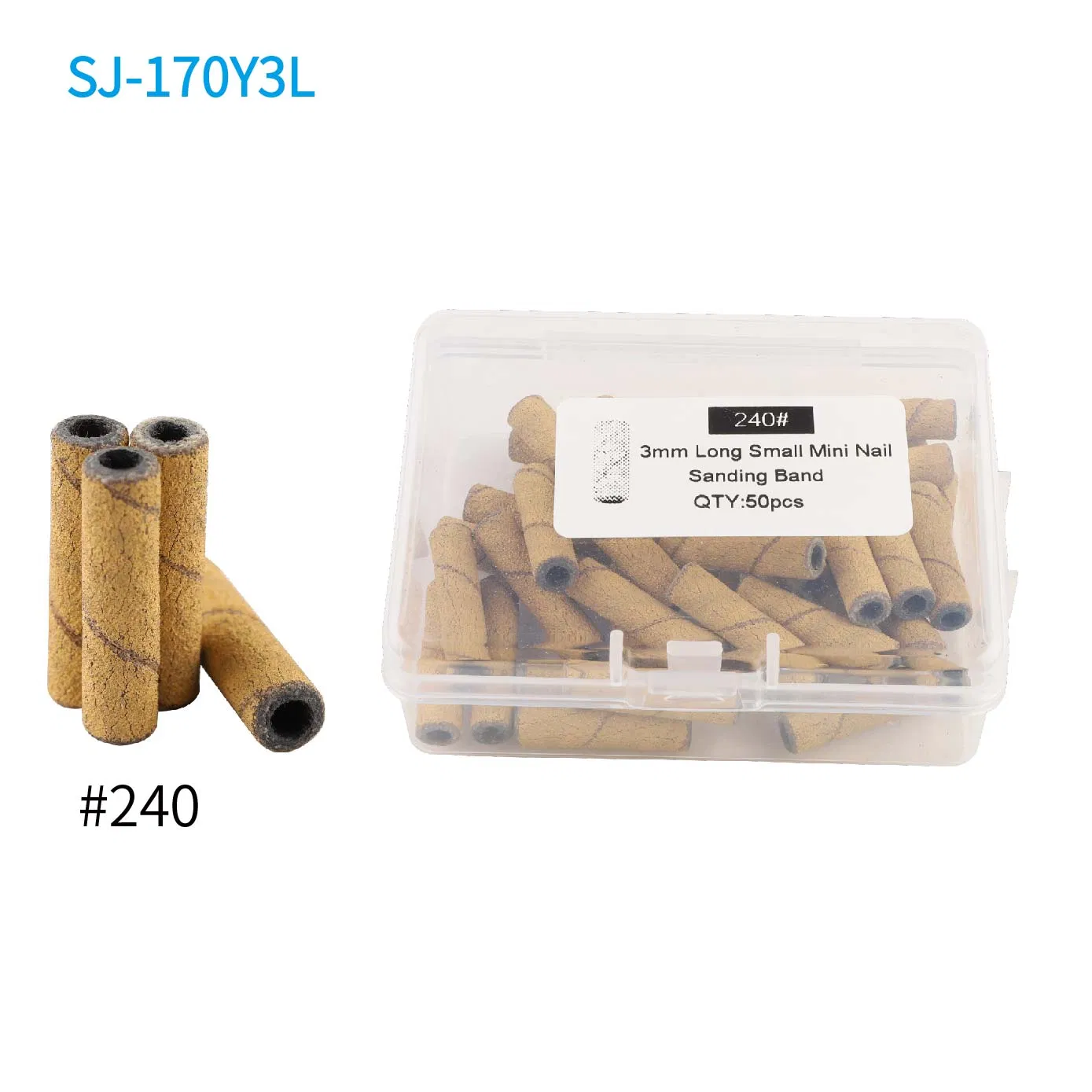 Yellow Mini Super Long Mini Diameter Nail Beauty Use Abrasive Coated Sanding Bands