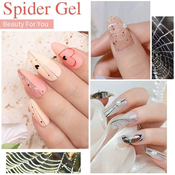 Factory Direct High-Quality UV Spider Gel for Nail Art Custom Logo 6-Color Glitter LED UV Spider Gel