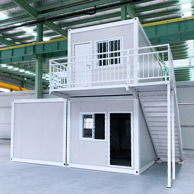 Cheap Two Storey Flat Pack 20FT Container House Prefabricated Prefab Villa