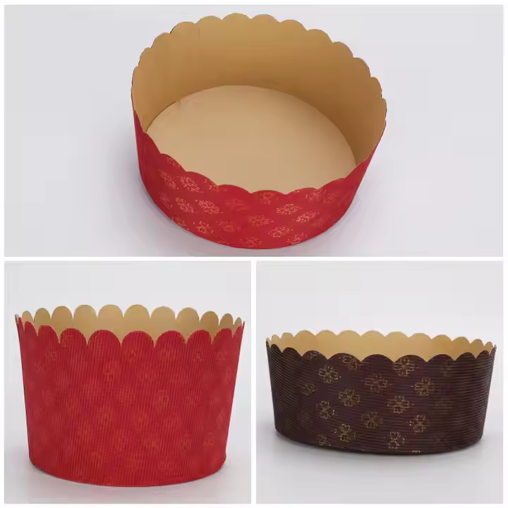 Resistant Red Brown Cake Packaging Box Moulds for Baking Paper Cups