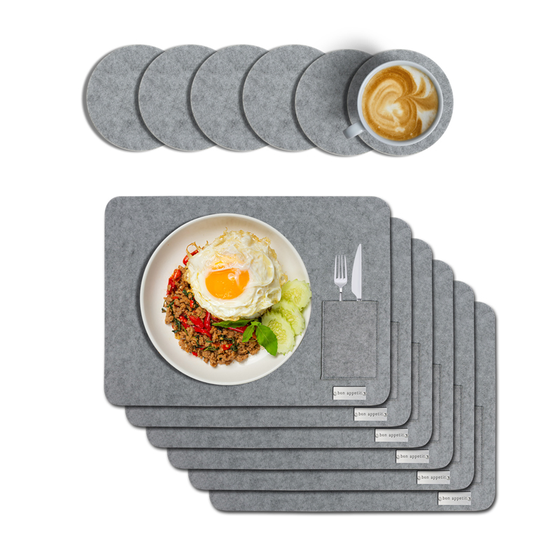 Wholesale Custom Non-Slip Felt Placemat Waterproof Washable Table Mats for Dining Customize Table Mat and Coaster