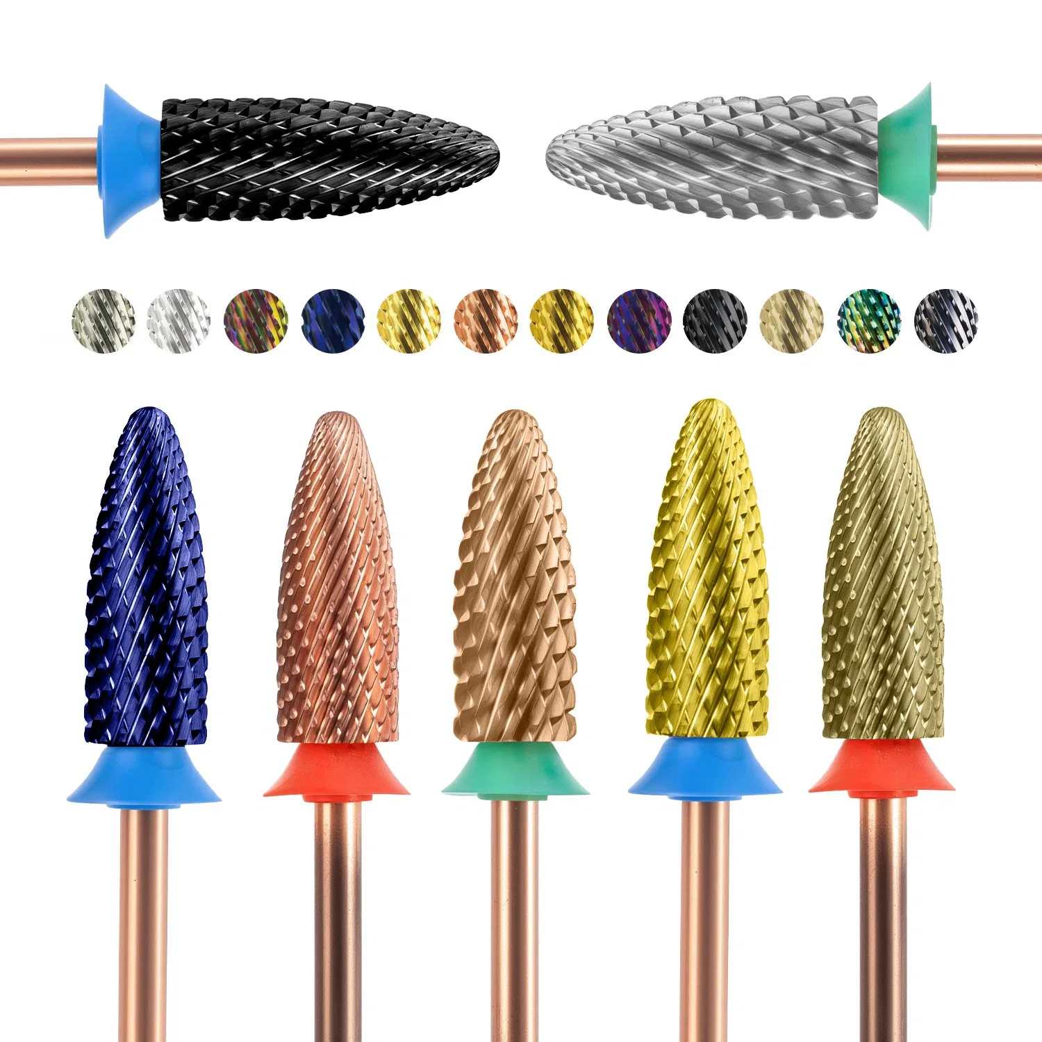 High Quality Nail Bit Drill Tungsten Carbide Diamond Long Flame Cross Cut E File Nail Drill Bits