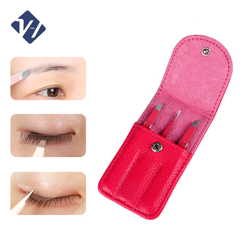 Eyebrow Tweezers Set 3 Pieces Professional Stainless Steel Female Tweezers
