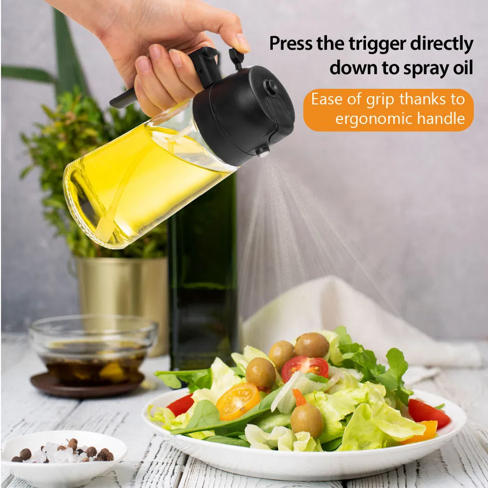 High Quality 470ml Kitchen Glass Spray Bottle BBQ Air Fryer Salad Steak Kitchen Olive Oil Sprayer Bottle for Cooking