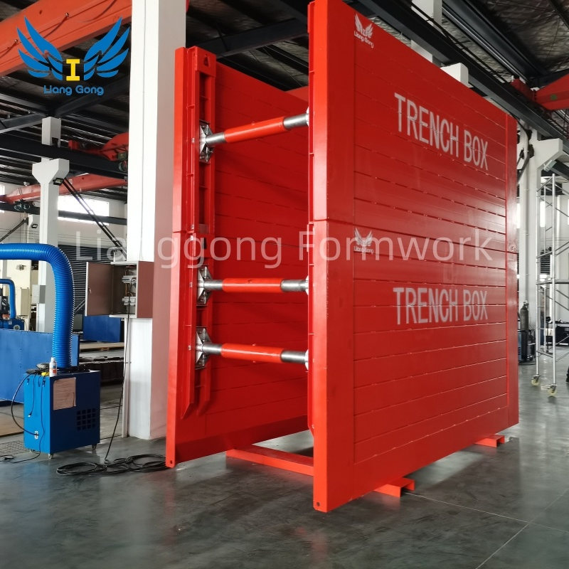 Manufacture Customized Adjustable Q235/355 Steel Trench Shields Trench Shoring Box for Construction
