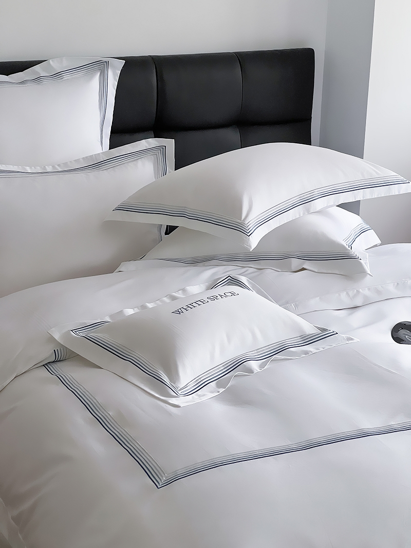 Solid White 100% Cotton Home Textile Hotel Style Quilt Cover Pillow Shams Bed Sheets Queen King Size Cheap Embroidery Bedding Set Wholesale