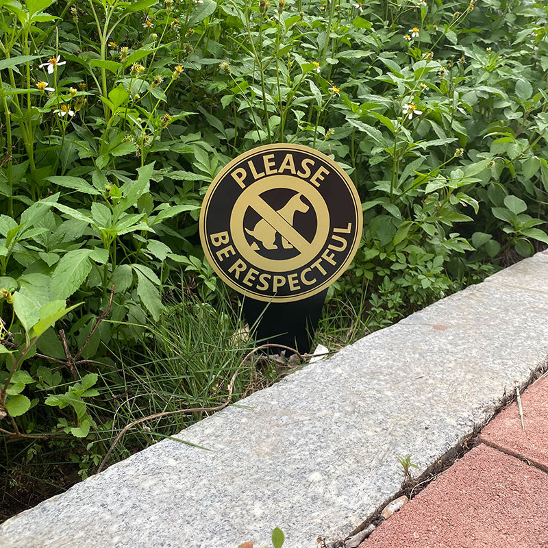 No Dog Poop Sign From Pooping on Your Lawn Sign Politely Reads Please Be Respectful