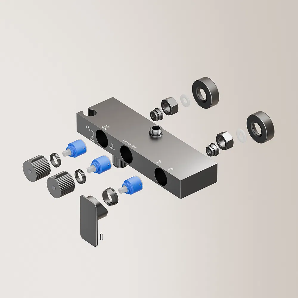 Bathroom Rain Shower Mixer Shower Bathing Set Contemporary Exposed Shower Faucet System Dual Handle