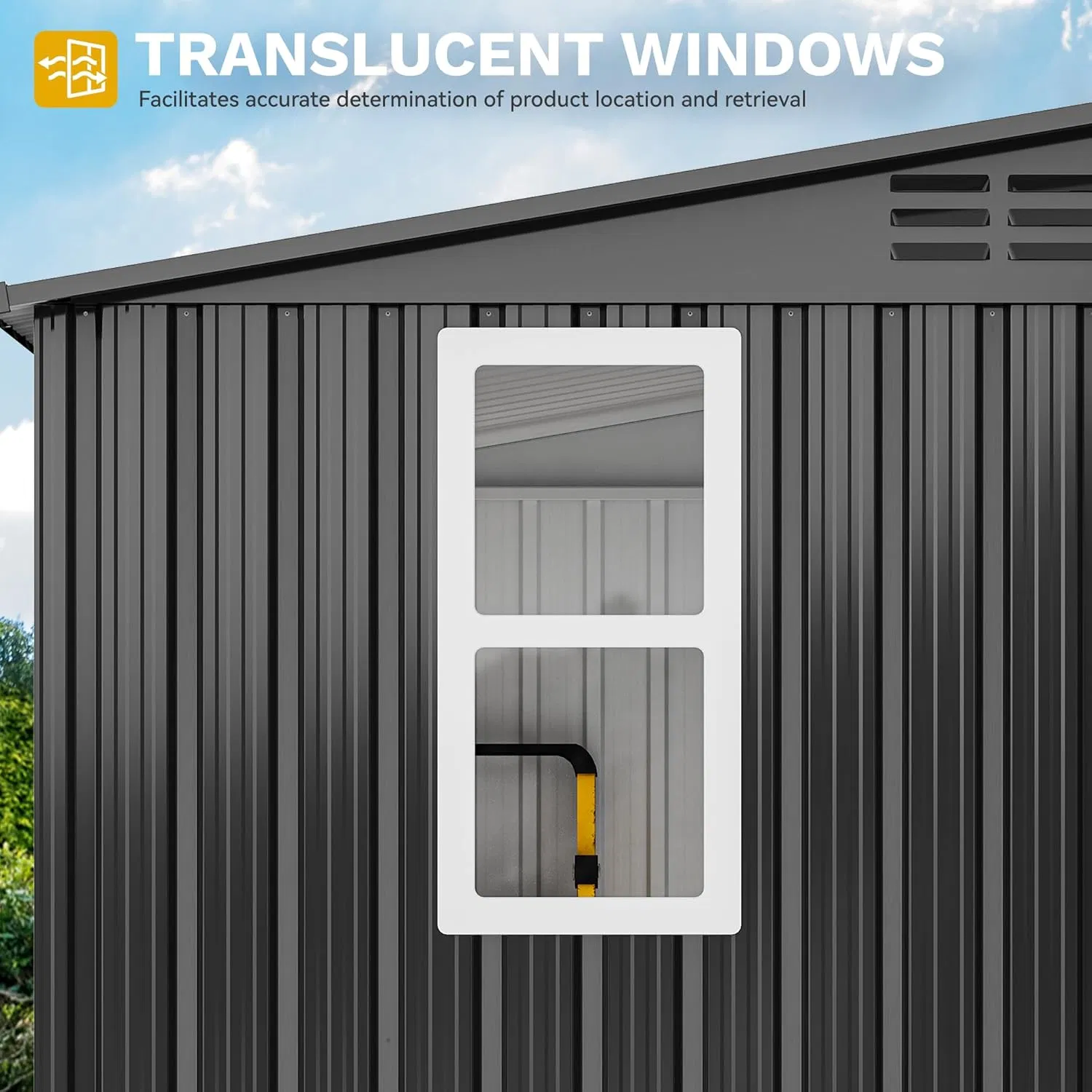 9.1X4.2FT Metal Outdoor Storage Shed with Window