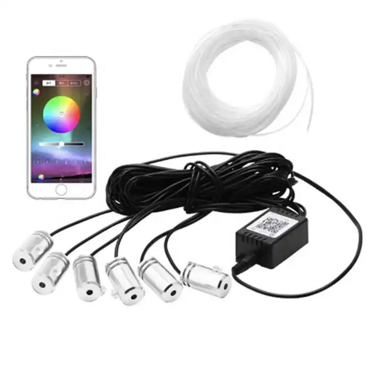 Оптоволоконная подсветка салона авто с управлением через APP