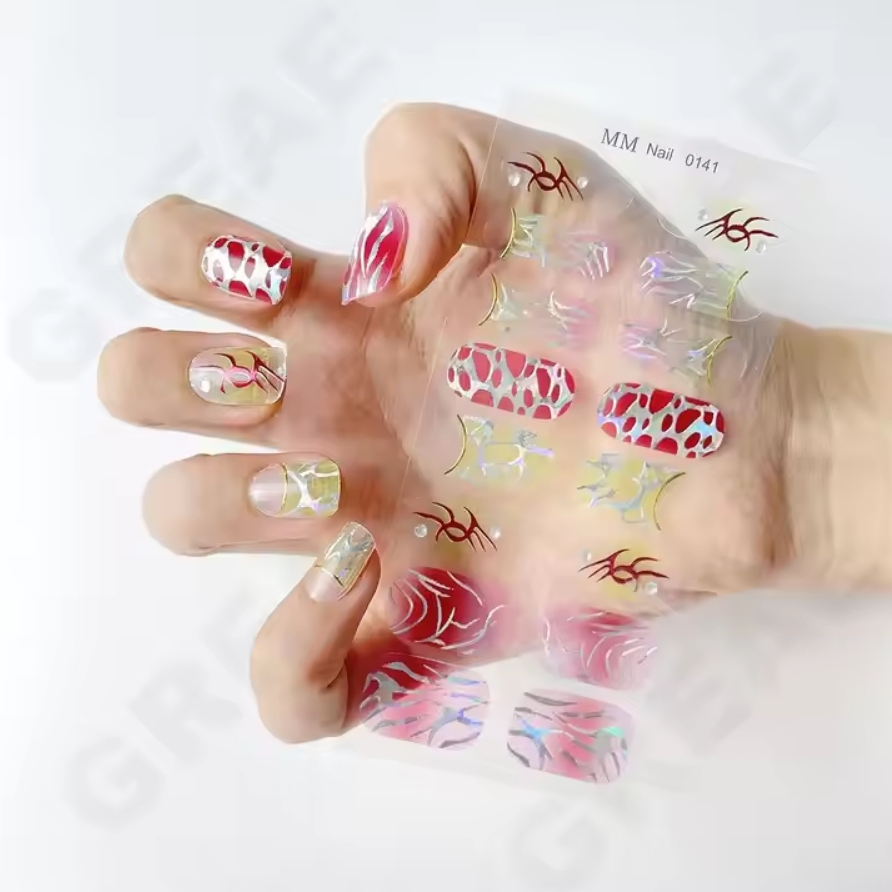 3D 5D Nail Wraps Nail Polish Nail Art Decoration Luxury Full Cover Nail Stickers