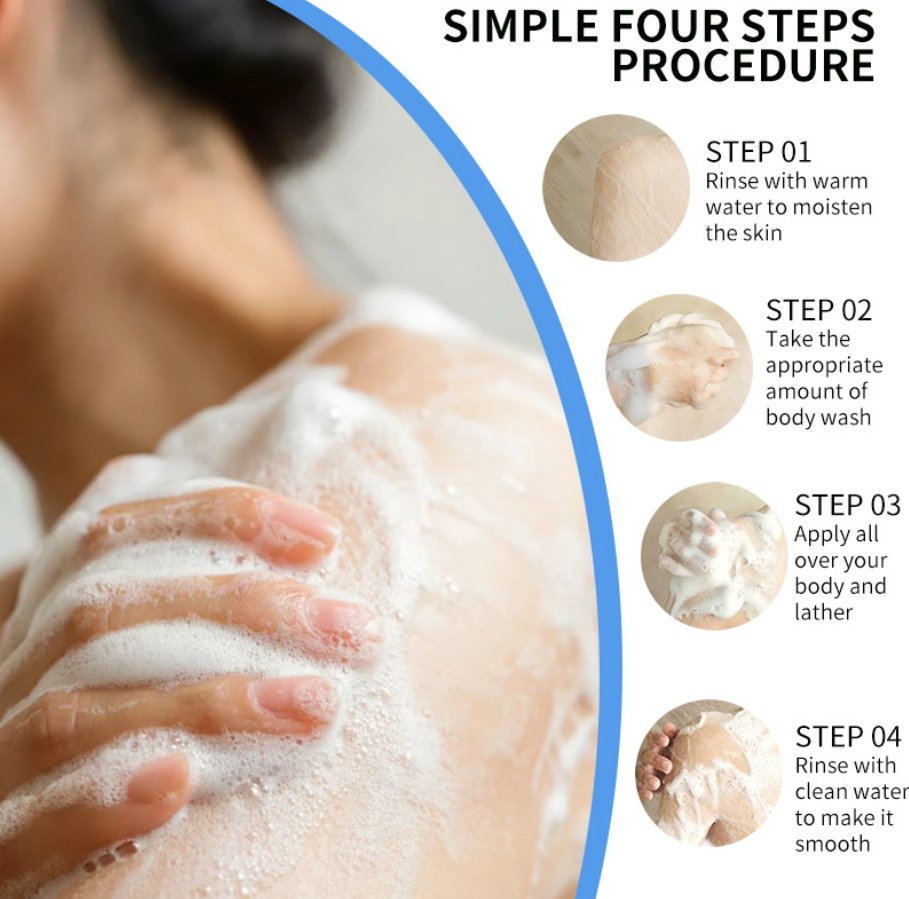 Online Wholesale and Retail 750ml Brightening Body Wash Kojic Acid Lavender Moisturizing Whitening Shower Gel Kojic Acid Brightening Body Wash