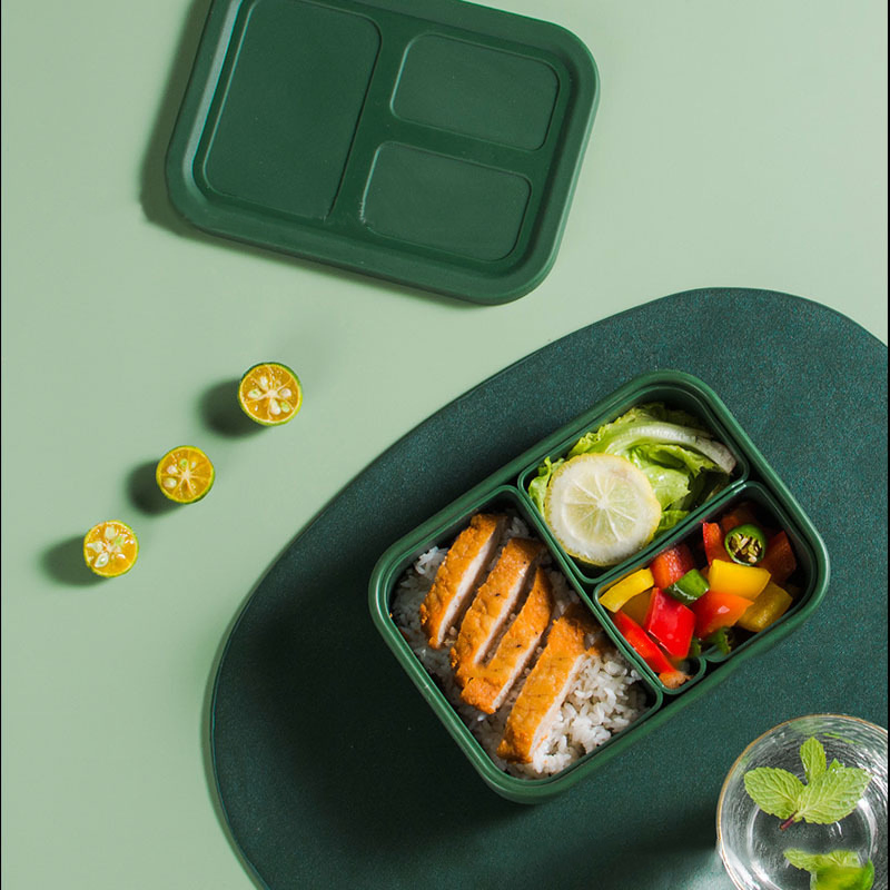 The New Silicone Lunch Box Microwave Heating Compartment Box