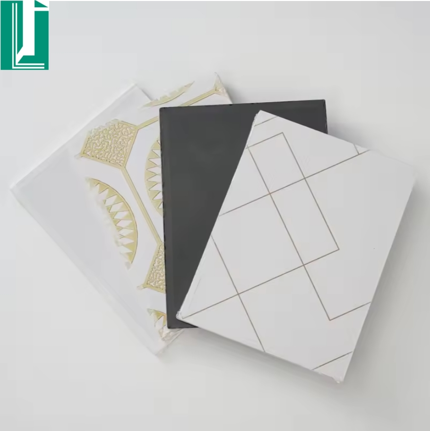 Decorative PVC Gypsum Ceiling Board Vinyl Faced Fireproof Tile with Aluminum Foil Back 60X60