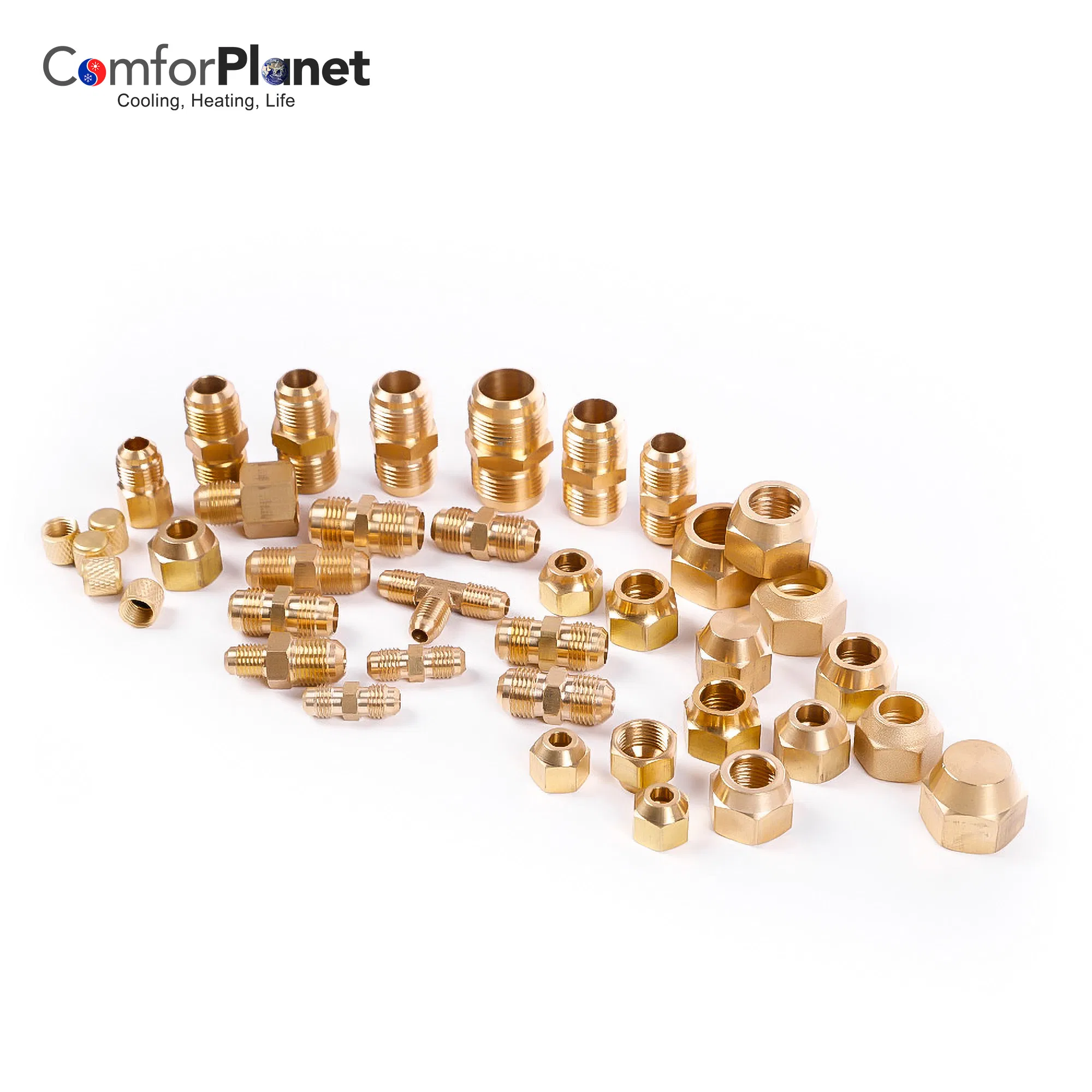 Factory Price HVAC Brass Fittings Flare Short Nut Refrigeration Brass Nut Brass Fitting for Air Conditioning System