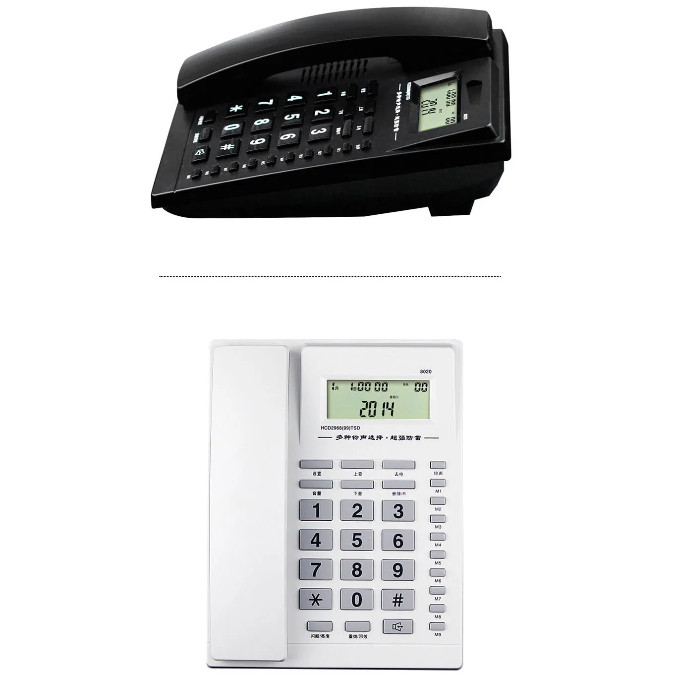 One-Click Dialing Telephone Hands-Free Calling Landline with 5 Levels of Font Brightness