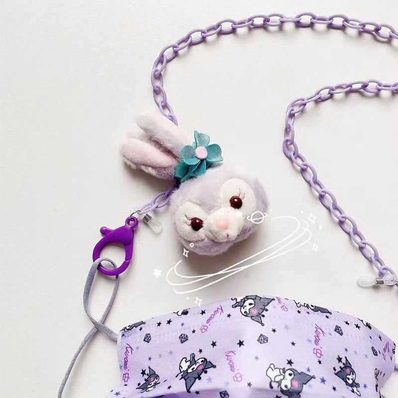 Eyewear Chunky Mask Eye Acrylic Purple Rabbit Link Glasses Chain Cadena De Gafas Sunglasses Eye Glasses Chain