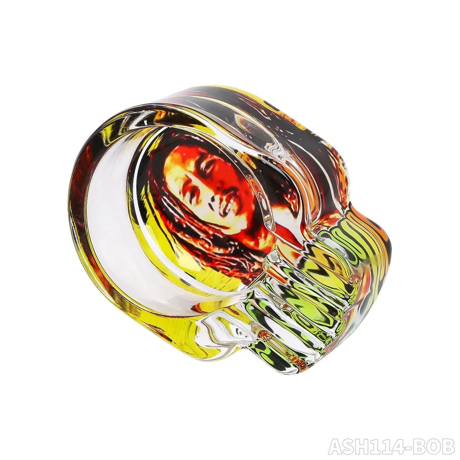 Hot Model 71mm Glass Ghost Shape Ashtray Without Pattern Wholesale Smoking Set Ashtray