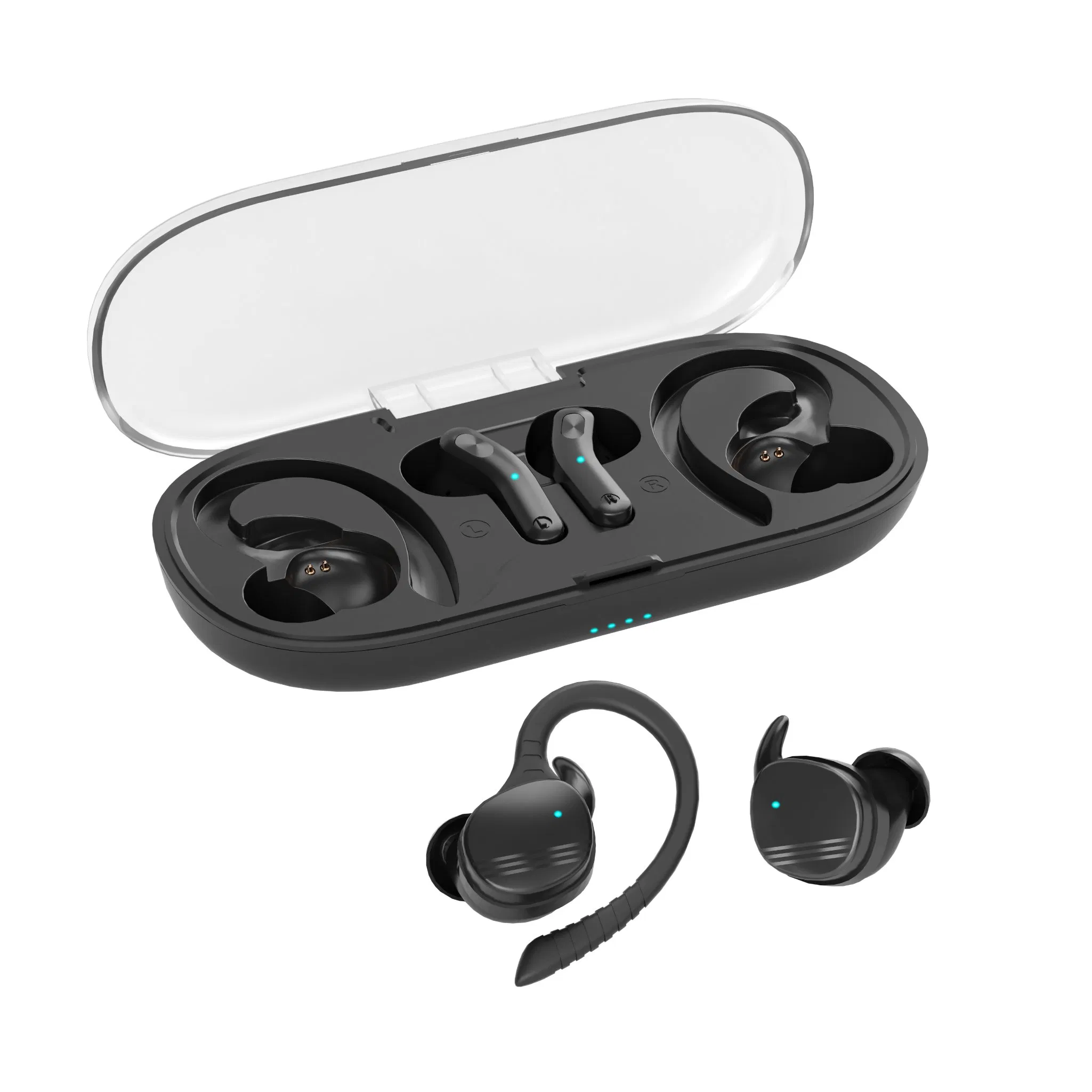 Factory OEM 2 Pairs True Wireless Earphone Over 4h Playtime Dual Tws Headphone with Charging Case