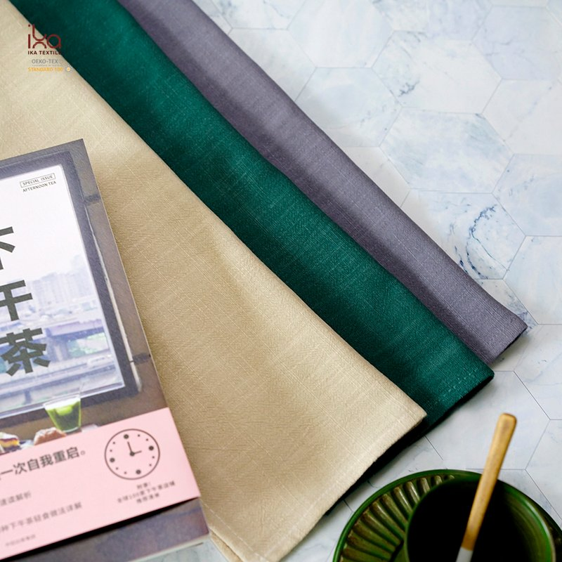 Wedding Wholesale Decoration Fabric Personalized Custom Printed Woven Logo White Christmas Linen Cotton Cloth Napkins with Embroidery