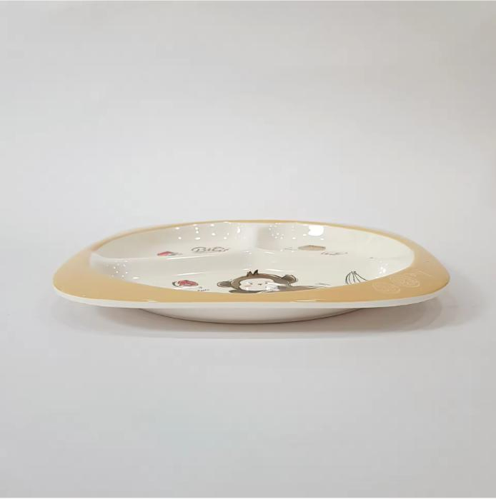 Ready Stock Hot Sales Original Cute Cartoon 3-Divided Plate for Children Restaurant Melamine Plate