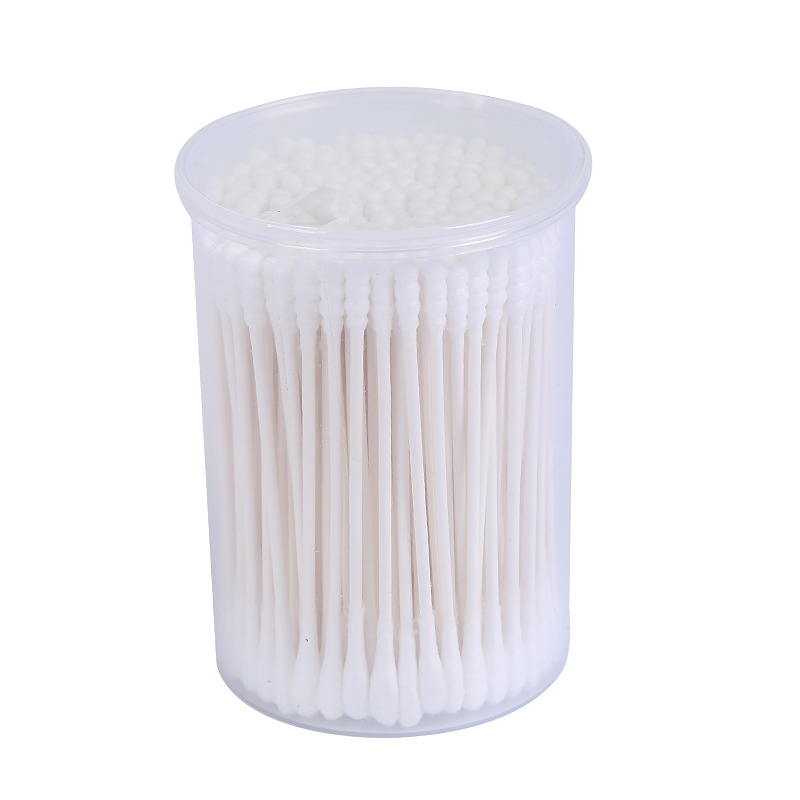 200 PCS Tube-Packed Household Cotton Swabs - Double-Head, Sealed & Moisture-Proof for Cleaning & Makeup