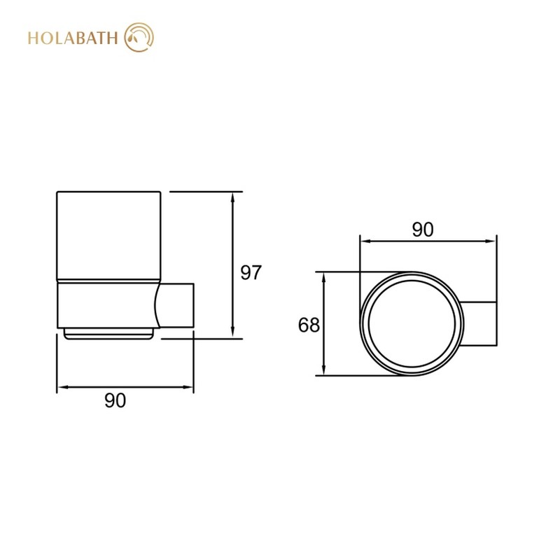 Держатель для стакана и зубных щеток из нержавеющей стали, матовый черный