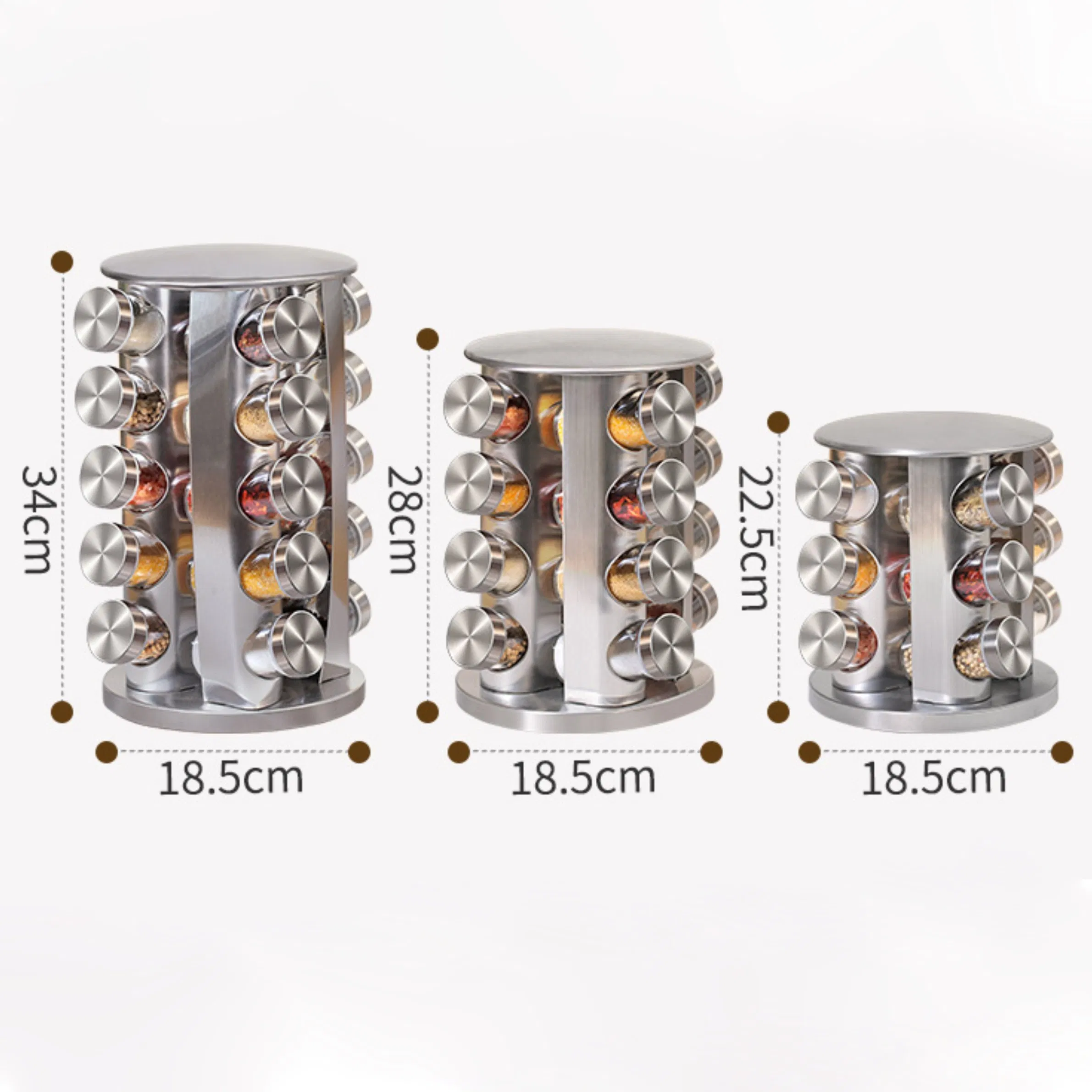 Kitchen Accessories Countertop Storage Seasoning Tower Rotating Spice Jar