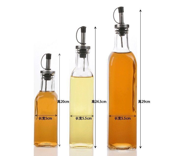 Small Round Kitchen Use Healty Storage 100ml 250ml 500ml 1000ml Clear Olive Oil Bottle Glass with Aluminum Cap