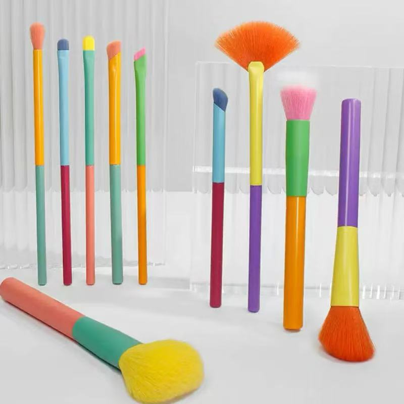 New Colour Series Beginner Soft Hair Loose Powder 10PCS Makeup Brushes Set