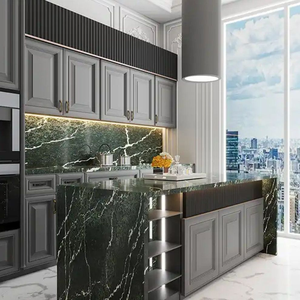 OEM Factory Acrylic Slab Quartz Stone Kitchen Top Home Decoration Construction Material Black Wihte Panda Calacatta White Quartz Slabs for Kitchen Quartz