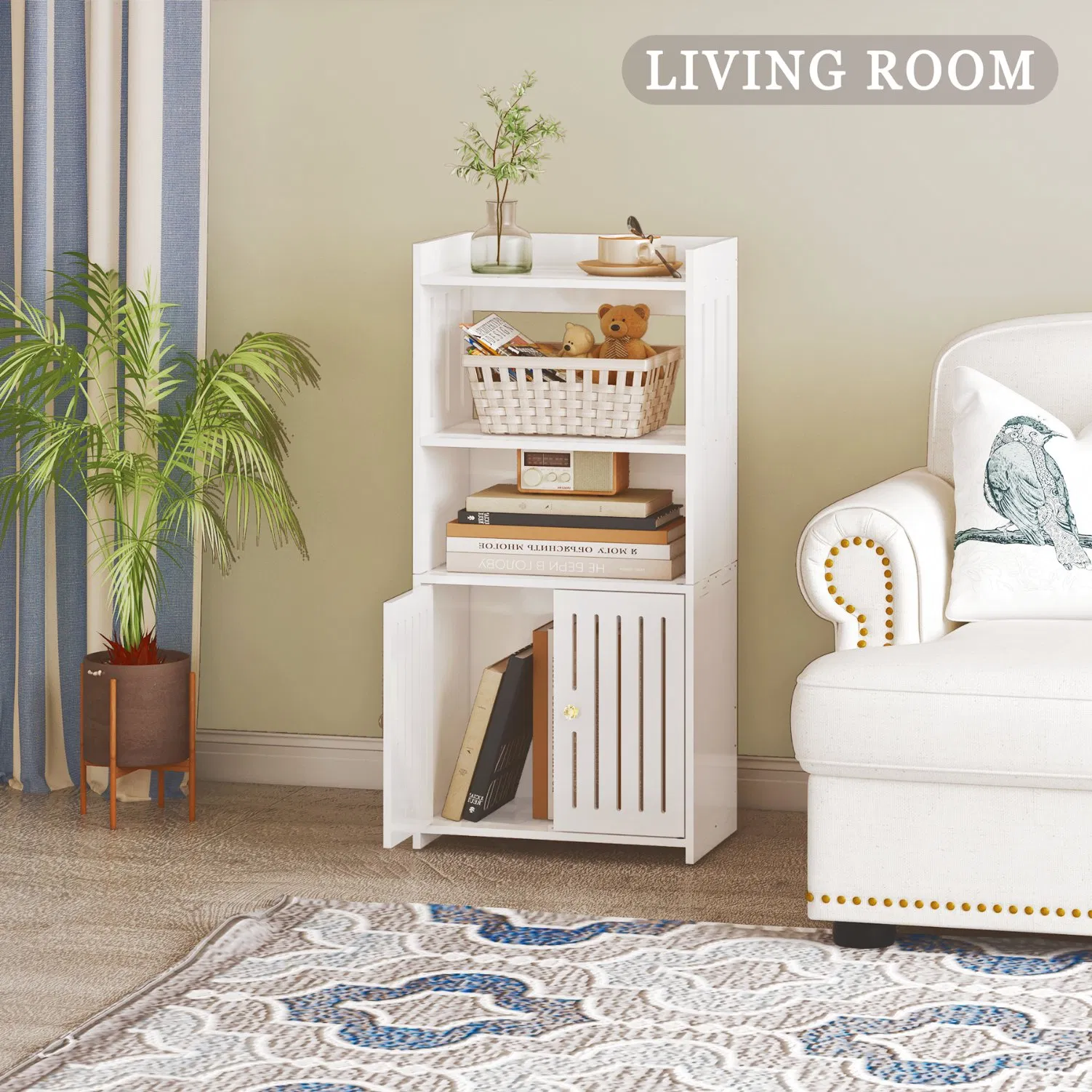 Compact PVC Bathroom Cabinet Shelf Organizer for Small Space Home Kitchen Storage