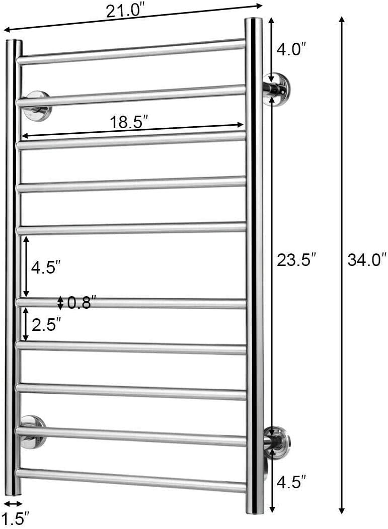 304 Stainless Steel Bathroom Electric Towel Warmer Heater Towel Rack